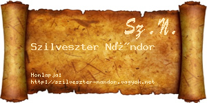 Szilveszter Nándor névjegykártya